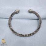 بنگل نقره زنانه طرح غنچه مدل DSW D96