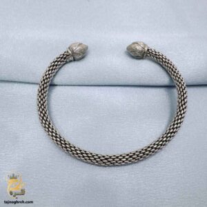 بنگل نقره زنانه طرح غنچه مدل DSW D96