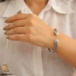 بنگل نقره زنانه طرح غنچه مدل DSW D96 IMAGE4