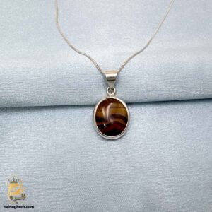 مدال نقره زنانه با سنگ عقیق مدل ZSW Z101