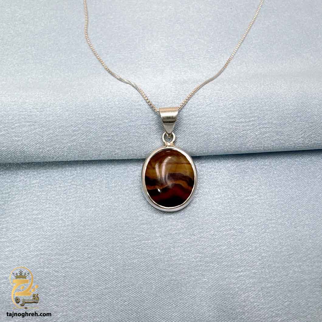 women-silver-necklace-sw-z101 گردنبند نقره زنانه با سنگ مدل ZSW Z101