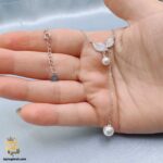 گردنبند نقره زنانه طرح شنل مروارید مدل ZSW Z104 محصول روی دست