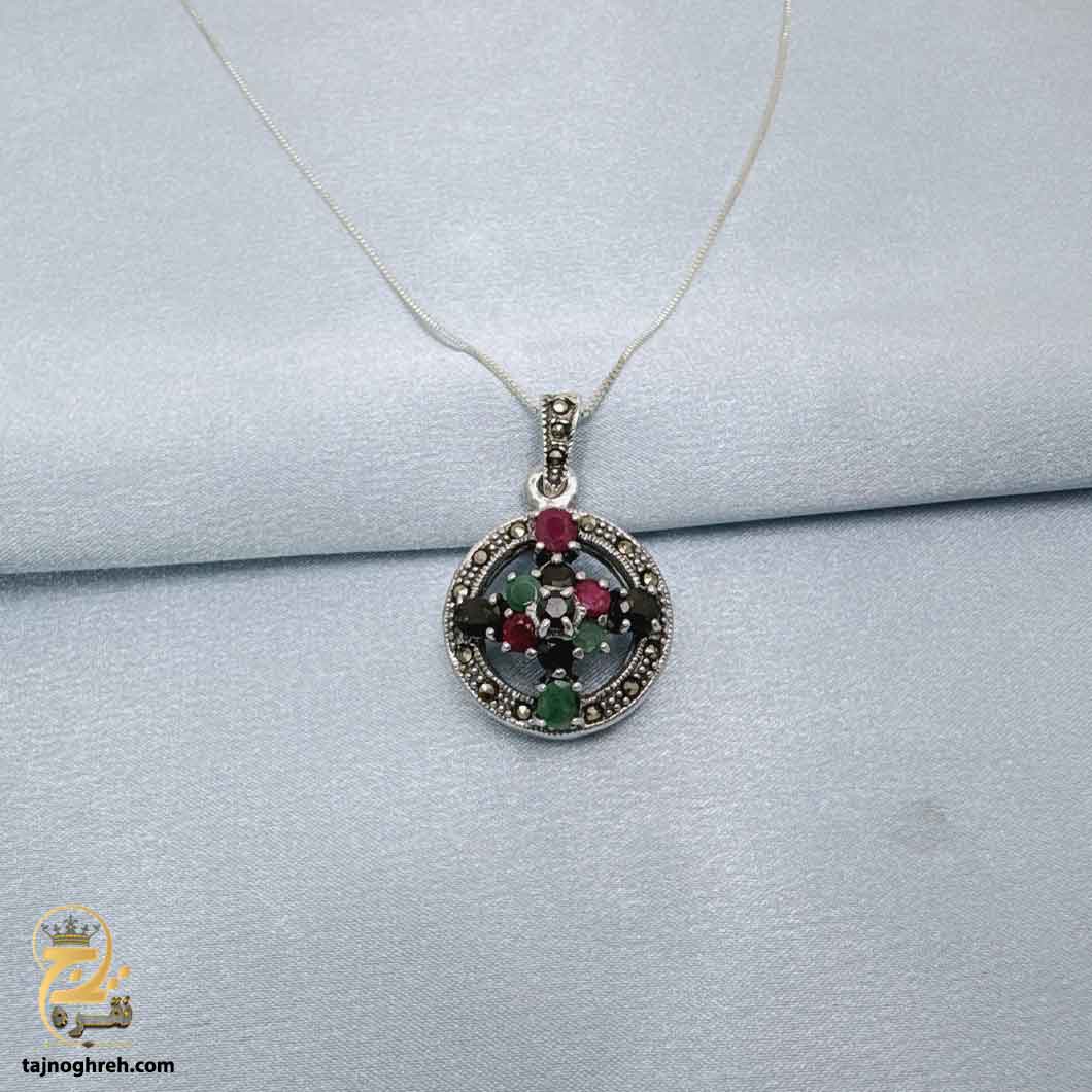 women-silver-necklace-sw-z110 گردنبند نقره نگین دار زنانه مدل ZSW Z110
