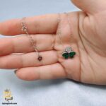 گردنبند نقره دخترانه طرح شبدر قلب مدل ZSW Z111 داخل دست