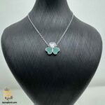 گردنبند نقره دخترانه طرح شبدر قلب مدل ZSW Z111 نمای مانکن