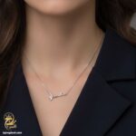 گردنبند نقره زنانه طرح شاخه درخت مدل ZSW Z114 روی گردن