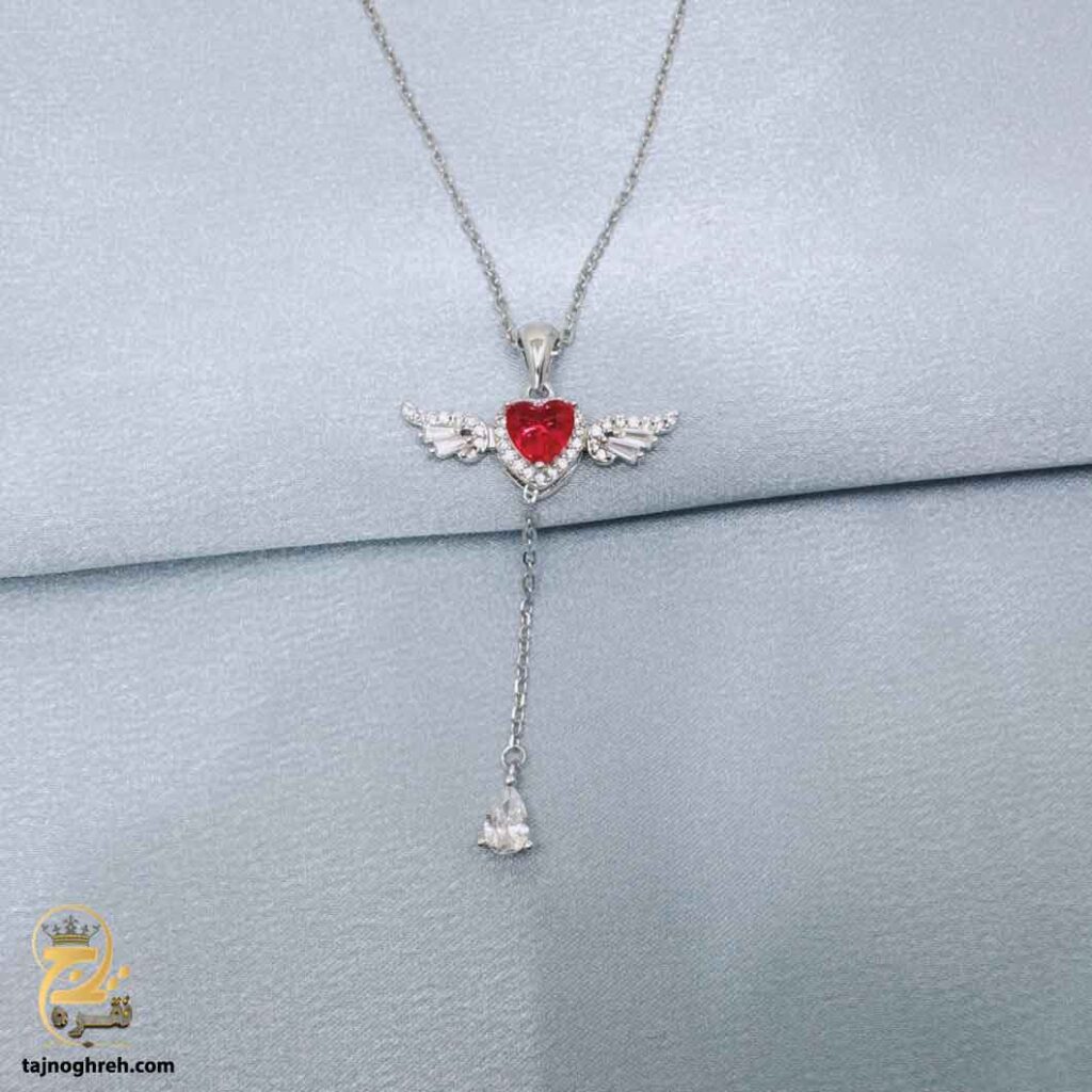 گردنبند نقره زنانه طرح بال فرشته مدل ZSW Z98