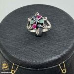 انگشتر نقره زنانه هفت نگین مدل RSW F64