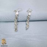 گوشواره نقره آویز طنابی مدل ESW E127