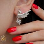 گوشواره نقره زنانه طرح بال فرشته مدل ESW E128 IMAGE2