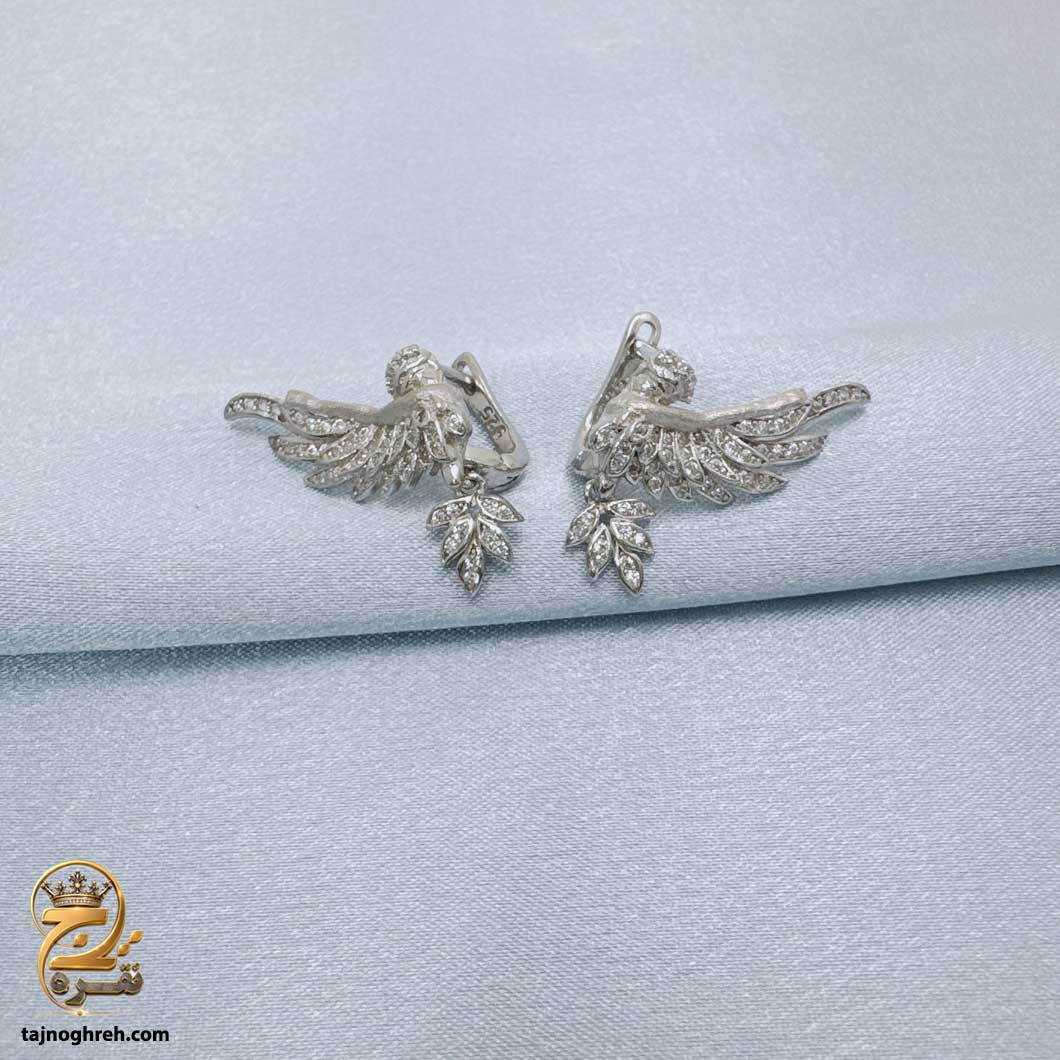 silver-earrin-esw-e128 گوشواره نقره زنانه طرح بال فرشته مدل ESW E128