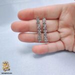 گوشواره نقره زنانه آویز تراش زیتونی مدل ESW E129 IMAGE2