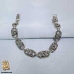 دستبند نقره زنانه سیاه قلم پهن مدل DSW D101