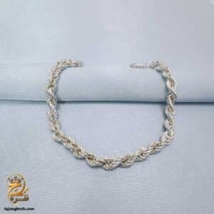 دستبند نقره زنانه طنابی بدون نگین مدل DSW D103