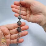 دستبند نقره زنانه 3 گل نگین رنگی مدل DSW D105 IMAGE1