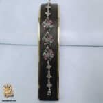 دستبند نقره زنانه 3 گل نگین رنگی مدل DSW D105 IMAGE2