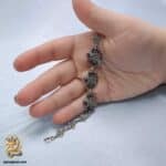 دستبند نقره زنانه 3 گل نگین رنگی مدل DSW D105 IMAGE4