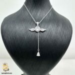 گردنبند نقره زنانه طرح بال فرشته مدل ZSW Z102 نمای مانکن
