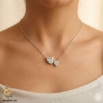 گردنبند نقره زنانه طرح قلب نگین دار مدل ZSW Z118 نمای گردن
