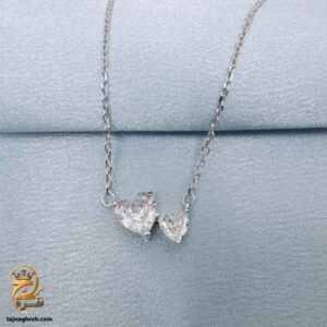 گردنبند نقره زنانه طرح قلب نگین دار مدل ZSW Z118