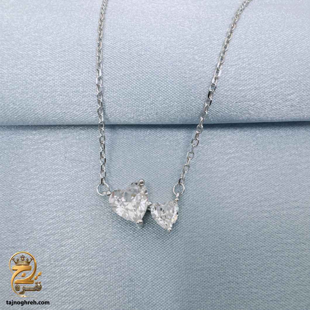 گردنبند نقره زنانه طرح قلب نگین دار مدل ZSW Z118