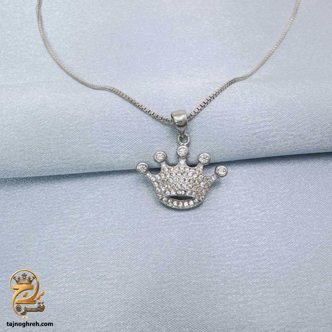 women-silver-necklace-sw-z120 گردنبند نقره زنانه طرح تاج مدل ZSW Z120