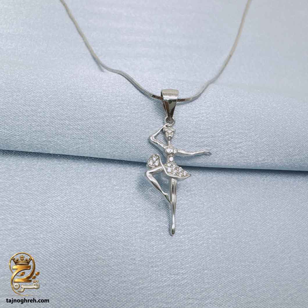 women-silver-necklace-sw-z123 گردنبند نقره دخترانه رقص باله مدل ZSW Z123