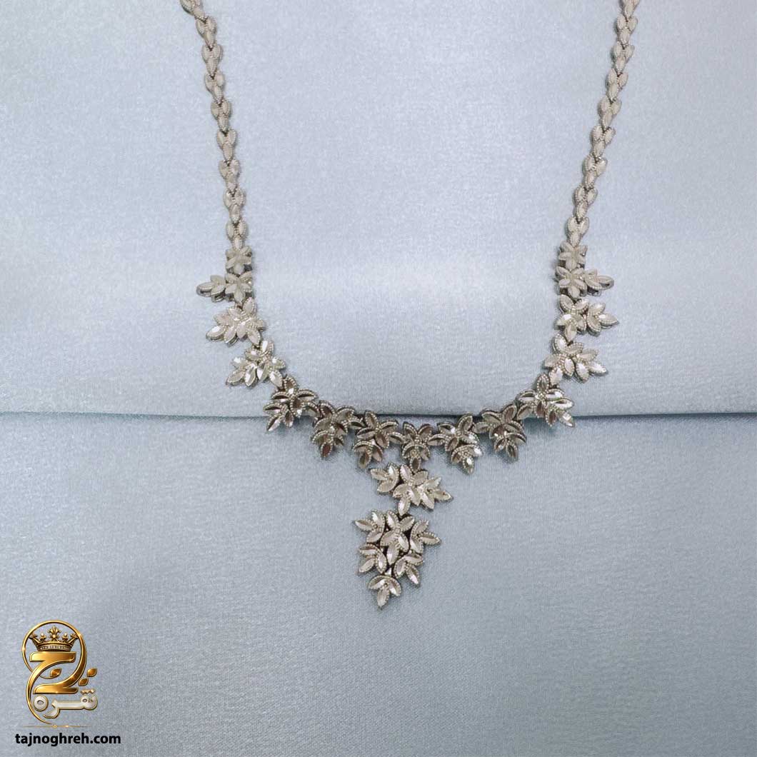 گردنبند نقره زنانه مجلسی طرح تراش زیتونی مدل ZSW Z125