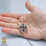 گردنبند نقره زنانه طرح جواهری نگین رنگی مدل ZSW Z132 IMAGE2