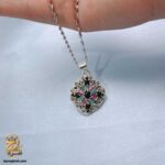 گردنبند نقره زنانه طرح جواهری نگین رنگی مدل ZSW Z132 IMAGE5
