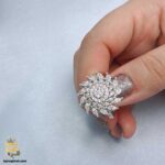 انگشتر نقره زنانه مجلسی جواهری مدل RSW F70