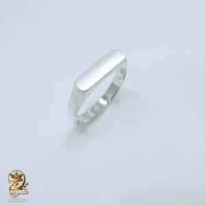 انگشتر نقره زنانه ساده طرح پلاک مدل RSW F71