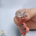 انگشتر نقره زنانه مجلسی طرح قالب طلا مدل RSW F74