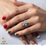 انگشتر نقره زنانه طرح گل نگین دار مدل RSW F76 IMAGE3