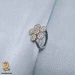 انگشتر نقره زنانه طرح گل نگین دار مدل RSW F76 IMAGE1