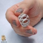 انگشتر نقره مجلسی زنانه طرح قالب طلا مدل RSW F77 IMAGE2