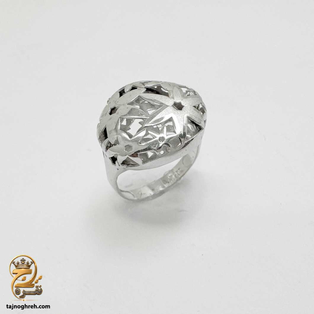 women-silver-ring-rsw-f78 انگشتر نقره زنانه طرح گل بدون نگین مدل RSW F78