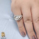 انگشتر نقره زنانه طرح اشکی نگین دار مدل RSW F90 IMAGE2