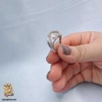 انگشتر نقره زنانه طرح اشکی نگین دار مدل RSW F90 IMAGE3