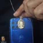 پلاک نقره مردانه دور نجف مدل NSM N90 نمای خاص