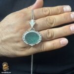 زنجیر پلاک نقره مردانه دعا علی مع الحق مدل NSM N95