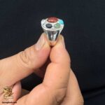 انگشتر نقره مردانه هفت نگین مدل RSM K144 نمای رکاب