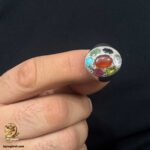 انگشتر نقره مردانه هفت سنگ مدل RSM K144