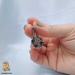 گوشواره نقره زنانه نگین رنگی مدل ESW E130 IMAGE3