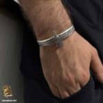 بنگل نقره مردانه طرح فروهر مدل BSM B123 IMAGE4