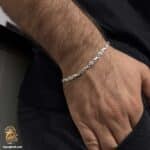 دستبند مردانه نقره طرح تی مدل BSM B125 IMAGE1
