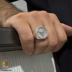 انگشتر نقره مردانه طرح بنز جواهری مدل RSM K164 IMAGE1