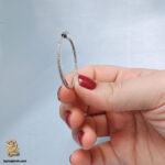 گوشواره نقره حلقه ای بزرگ نگین دار مدل ESW E137 IMAGE2