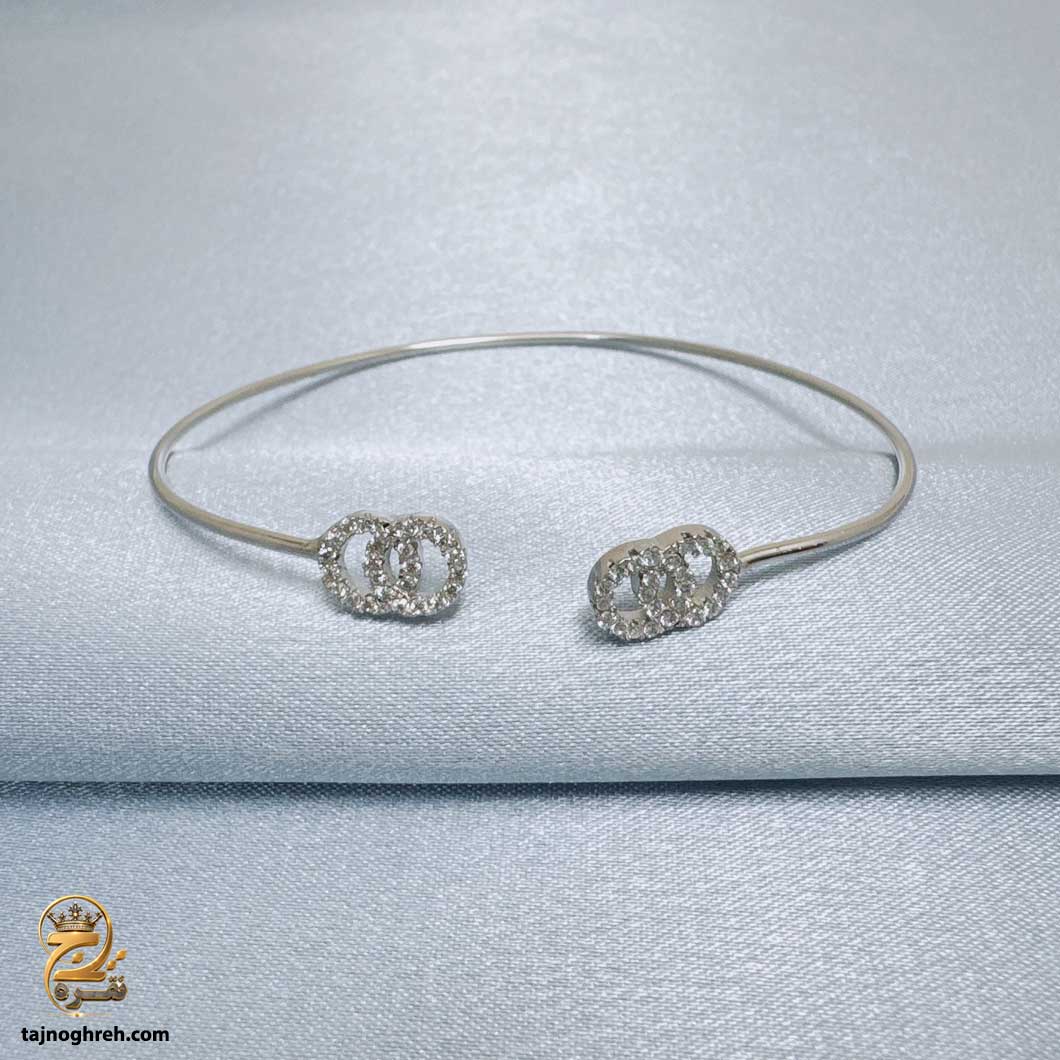 بنگل نقره زنانه طرح شنل مدل DSW D108